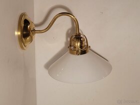 1x mosazná lampa, lampička, bílé stínidlo, až 6 ks - 4