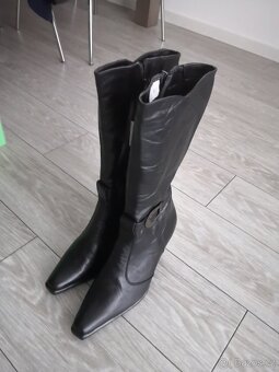Kožené kozačky vel.35,5 -36 kožené - 4
