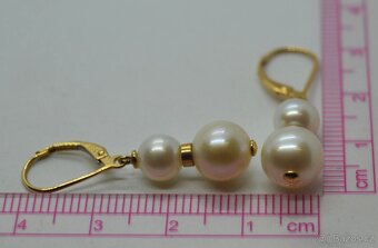 Zlaté náušnice Perly - 4