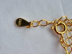 Zlatý náhrdelník ve tvaru srdce s černým moissanitem 1ct - 4