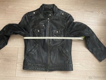 Dámská kožená bunda KARA tm. hnědá vel. 36 - 4