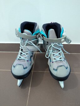 Dívčí lední brusle šedo-tyrkysové - vel. 35-38. - 4