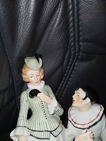 Fasold Stauch Pierrot a kolombína porcelán soška - 4