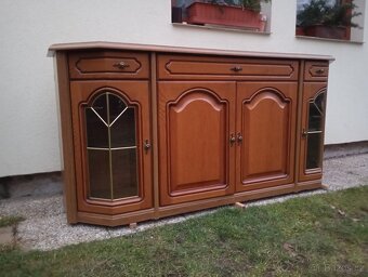 Rustikální masivní sestava - komoda, stěna - 4