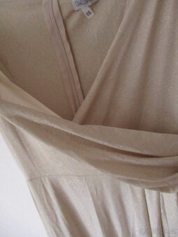 Dlouhé slavnostní šaty béžové Numoco XXL 44 - 4