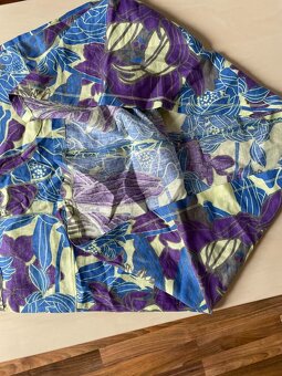 Nové modré květ šaty za krk, vel M ale menší cca XS/S, HM - 4