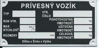 Štítky na prívesné vozíky, karavany... - 4