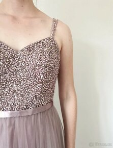 společenské růžovo-fialové šaty, jako nové, velikost 38 - 4