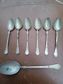 Starožitné alpakové lžičky značené - 4