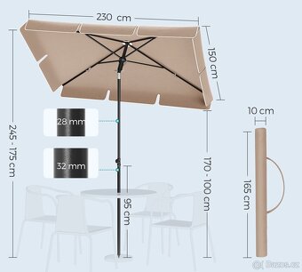 Nový slunečník 230x150x245 cm - 4