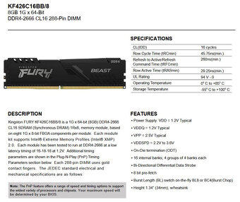 RAM Kingston FURY DDR4 8GB - 4