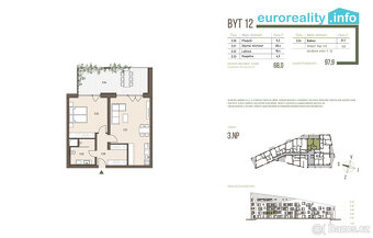 Prodej, apartmán 2+KK, 68 m2, balkón, Železná Ruda - 4