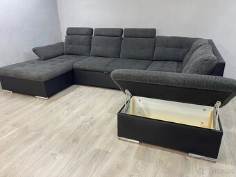 Tmava sedací souprava do U - 4