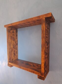 Masivní noční stolek/ polička s ,,patinou" - 4