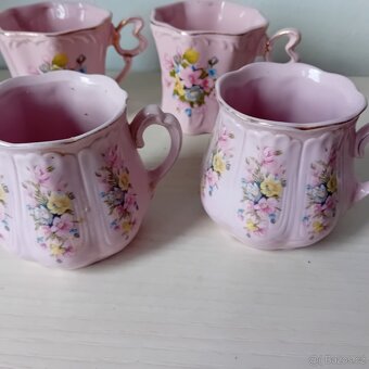 hrnky - růžový porcelán 4ks - 4