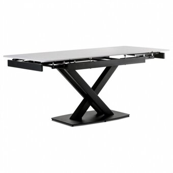 Rozkládací jídelní stůl 120-180x80 cm bílý HT-450 s keramick - 4