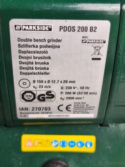 Prodám Stolní Dvoukotoučová bruska Parkside PDOS 200 W. - 4