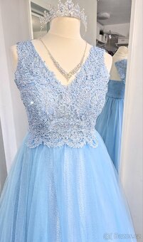 NOVÉ plesové šaty KRAJKOVÉ TŘPYTIVÉ - 4