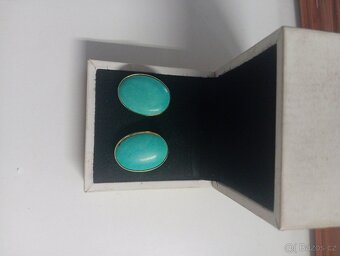 IMPOZANTNÍ ZLATÉ NÁUŠNICE S TYRKYSY - 4