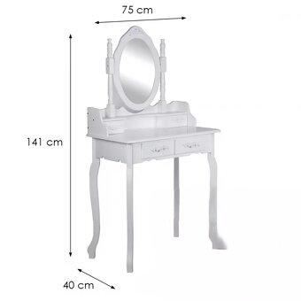 NOVÝ Toaletní stolek Primadonna WHITE - 4