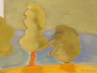 Obraz Lucie 98, Kostel a stromořadí, olej na plátně 50x40 - 4