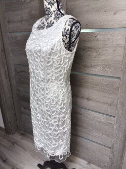 Bílé krajkové značkové šaty NIENTE vel.40/42 - 4
