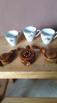 Retro dřevěné flakónky na růžový olej + 3 mokka - 4