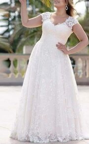 50-54 NOVÉ svatební šaty PLUS SIZE - 4