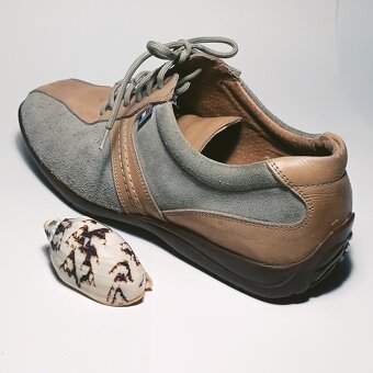 Pánské kožené tenisky Atlantic, vel. 42, béžovo-šedé - 4