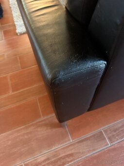 Kožený gauč černý - 4