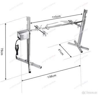 Rotační gril  s motorem a stojanem - 4