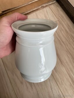 Vintage váza z bílého porcelánu, květník, květináč - 4