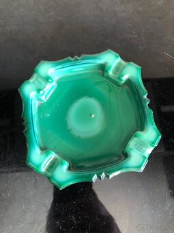 Váza a popelník malachitové sklo. - 4