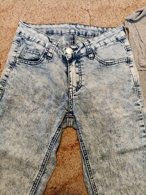 Plísňové úzké džíny, vel.34, šedý cardigan, vel S - 4