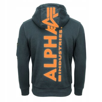 ALPHA INDUSTRIES STYLOVÁ  tm zelená PÁNSKÁ BAVLNĚNÁ MIKINA - 4