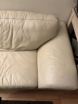 Kožený gauč krémový, 260x95cm - 4