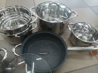 Hrnce nerez sada luxusní nádobí 11dilu, indukce, nove - 4