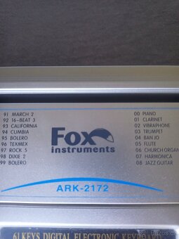 KLávesy FOX. Model   ARK - 2172 - 4