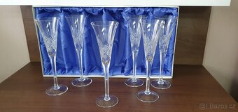 Broušený křišťál, flétny na šampaňské 6 ks - 4