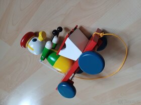 PRODÁNO Tahací dřevěná hračka - kačer s xylofonem - 4