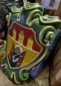 Obří kovový erb -zinek znak PRAHA po renovaci - 4