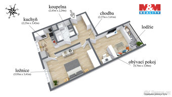 Prodej bytu 2+1, 62 m², OV, Chomutov, ul. Partyzánská - 4