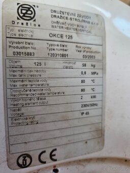 ELEKTRICKÝ BOJLER DRAŽICE 125l - 4