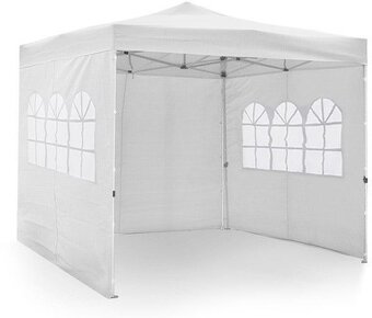 Zahradní nůžkový párty stan 3x3 m + 4 stěny, bílý - 4