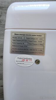Ohřívač vody SY-8 – nový, 8L, 1500W - 4