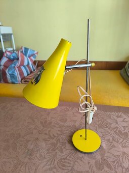 Retro-Stolní žlutá lampa Lidokov, Josef Hůrka - 4