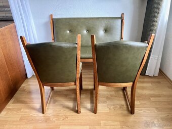 Luxusní kožené rustikální židle + lavice - 4