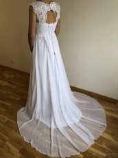 Nové, čistě bílé svatební šaty M-XL - 4