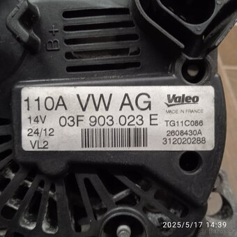 Škoda Fabia II. 1.2TSI 63kW - alternátor 03F903023E - 4