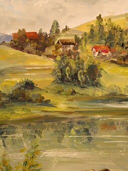 Obraz Friedemann, Lodka 1966, olej na desce 41x51 - 4